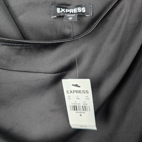 Express Slip Maxi Dress Womens M Black Wrap Adjustable Spaghetti Straps NWT - Picture 3 of 16